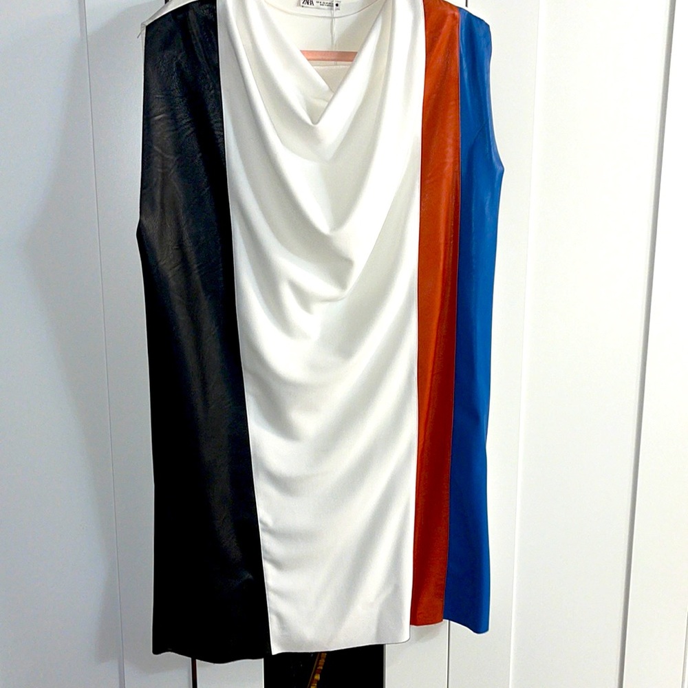 Zara Faux Leather Dress size M